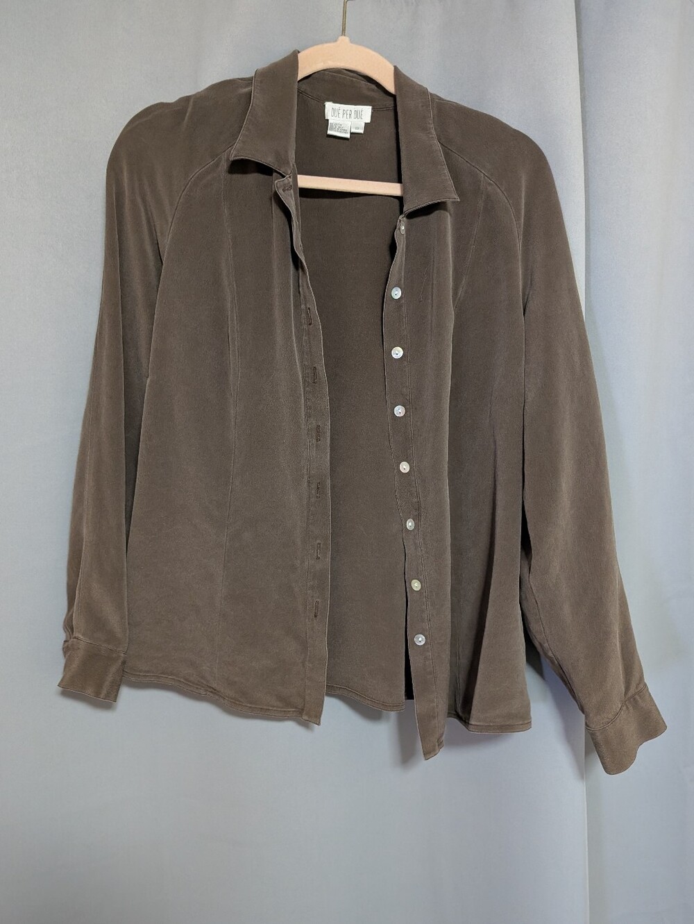 Casual Brown Button-Down Men’s Shirt by Due Per Due